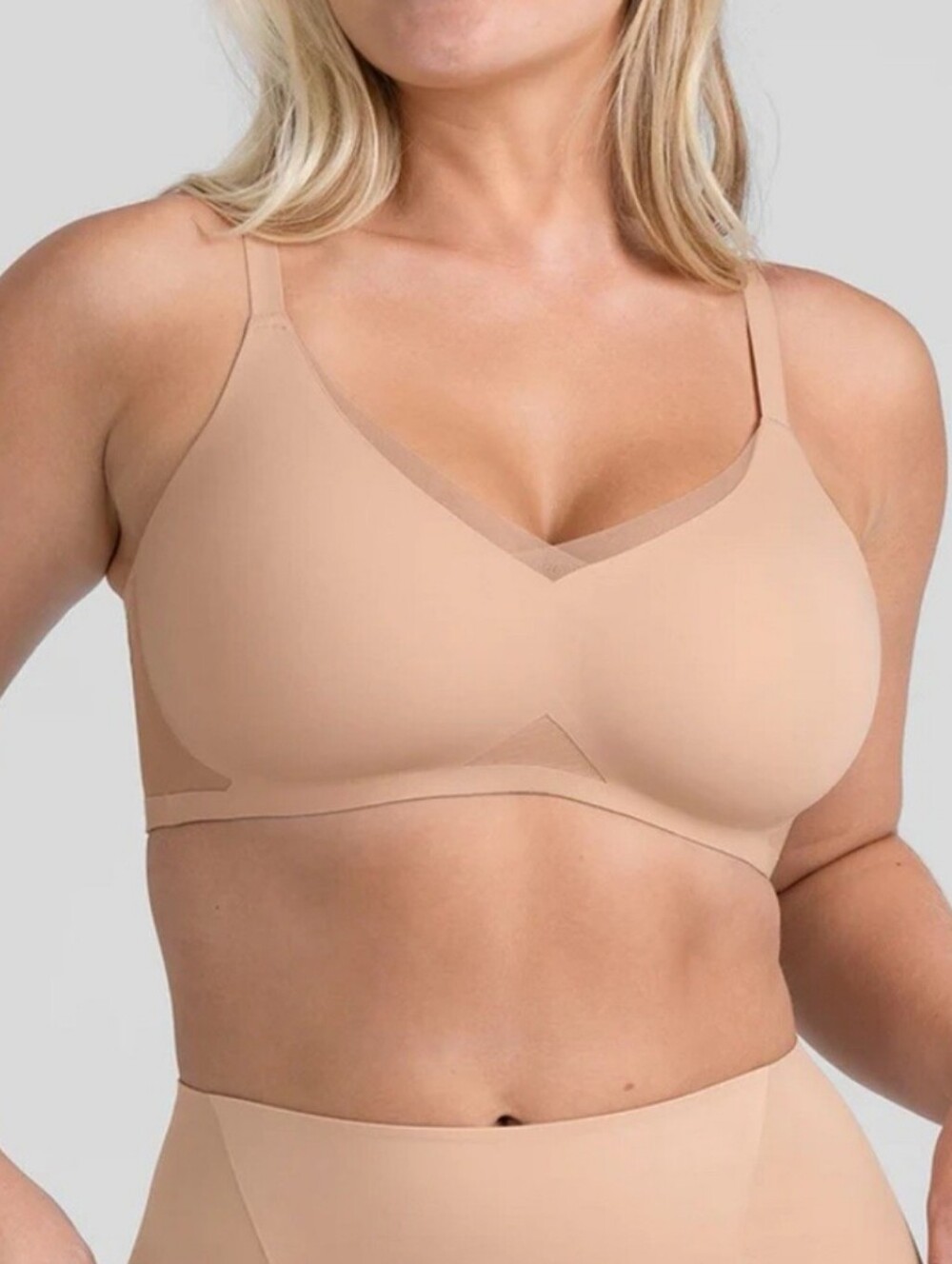 Honeylove Nude/Sand Wireless Crossover Comfort Bra